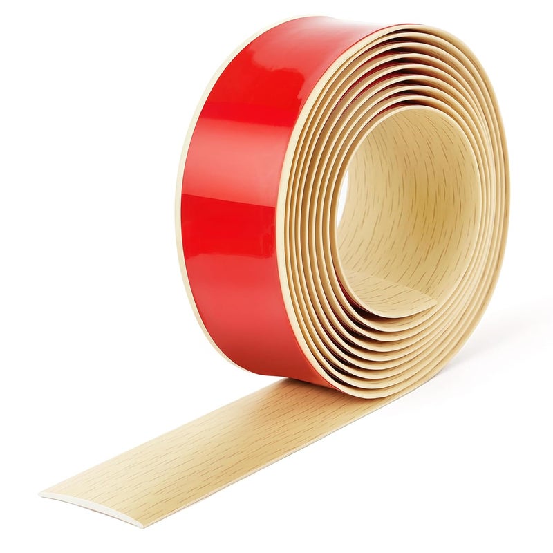 bnell Floor Transition Strip Floor Cover Strips Self Adhesive Flooring Transitions Laminate Floor Strip Vinyl Floor Flat Divider Strip for for Joining Floor Gaps (10FT,2in, Maple Grain) - Image 1